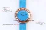 OB Factory High Quality Replica Piaget Possession Blue Dial Rose Gold Diamond Bezel Swiss Quartz Watches For Women